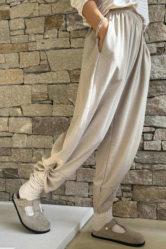 The Sunday Morning 7/8 Twist Pant Oatmeal Melange